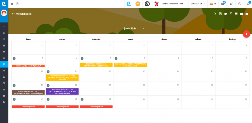 Calendario integrado Esemtia