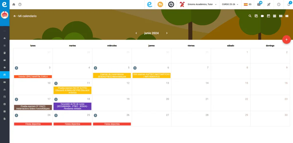 Calendario integrado Esemtia
